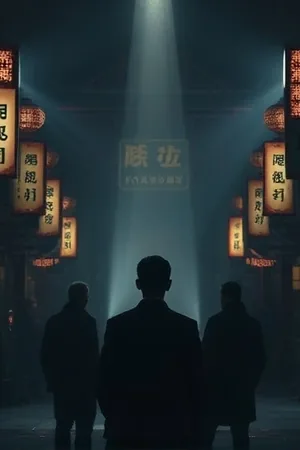 雾都档案悬疑剧封面，雨夜街灯与人物